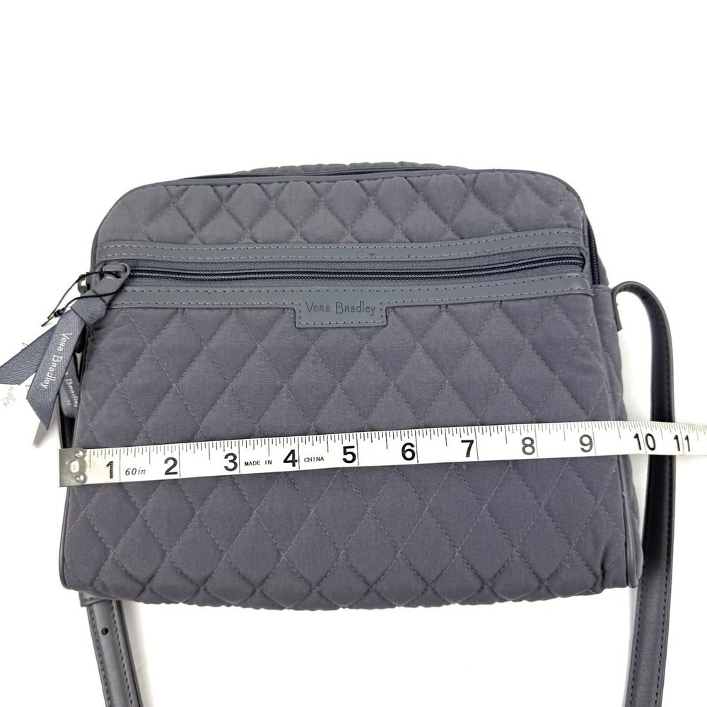 Vera Bradley Trimmed Crossbody Bag WITH Wallet Carbon Gray Microfiber NWT - Picture 12 of 16